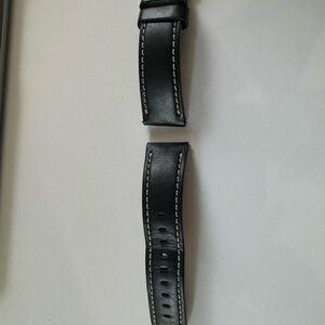 Shinola black leather watch strap - 22mm